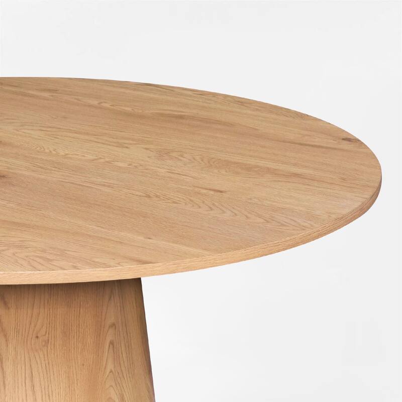 5-Piece Round Dining Set with Pedestal Table and Upholstered Chairs