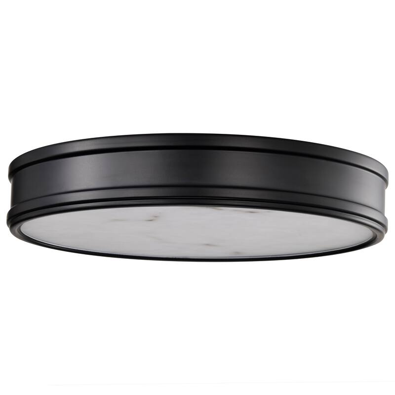 Kendall - 14 Inch LED Flush Mount - Matte Black with Alabaster Glass