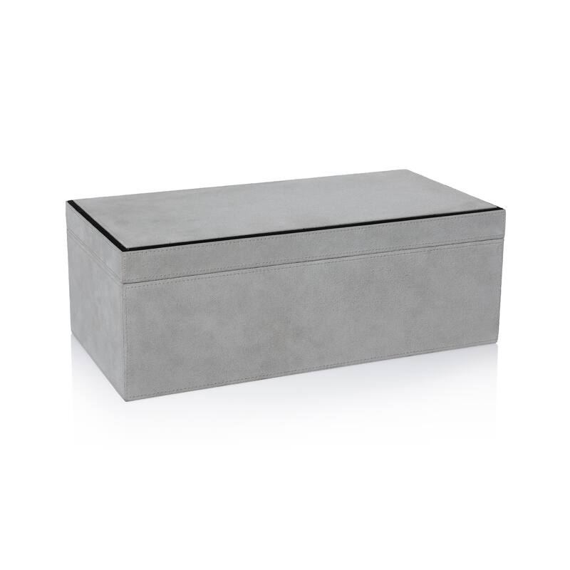 Arden Suede Leather Decorative Box - Large - Rectangle
