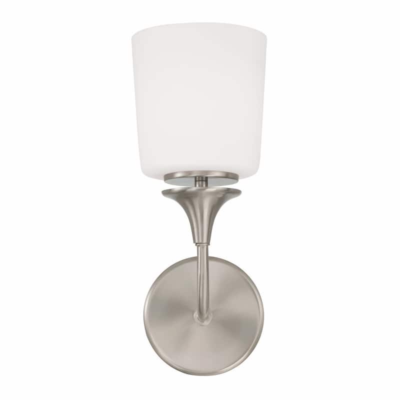 Presley 1-light Wall Sconce w-Soft White Glass