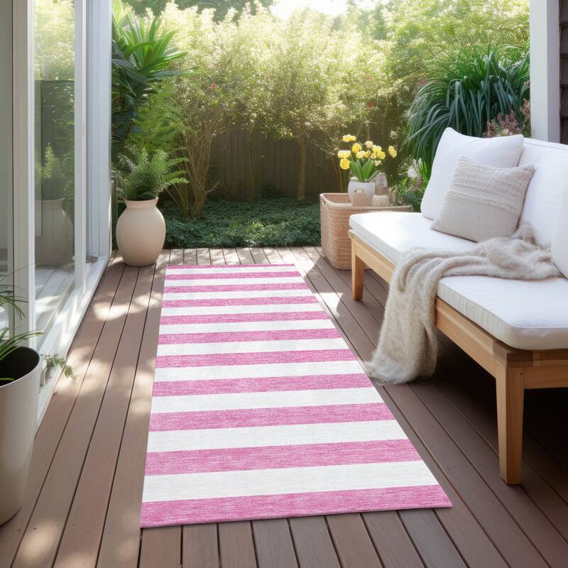 Alna Stripe Weather Resistant Classic Meets Modern Outdoor Rug