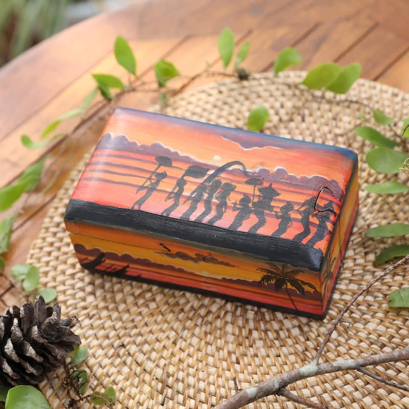 Novica Handmade Melasti Sunrise Wood Decorative Box