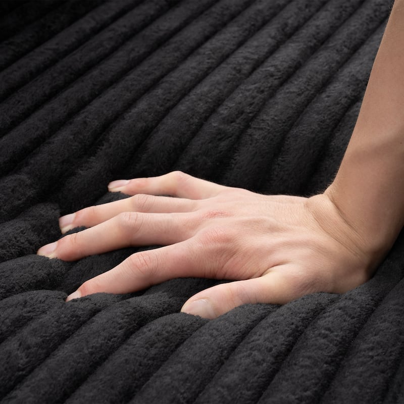 Black L-Shaped Compressed Foam Sofa – Ready-to-Use Sectional Couch with Chaise