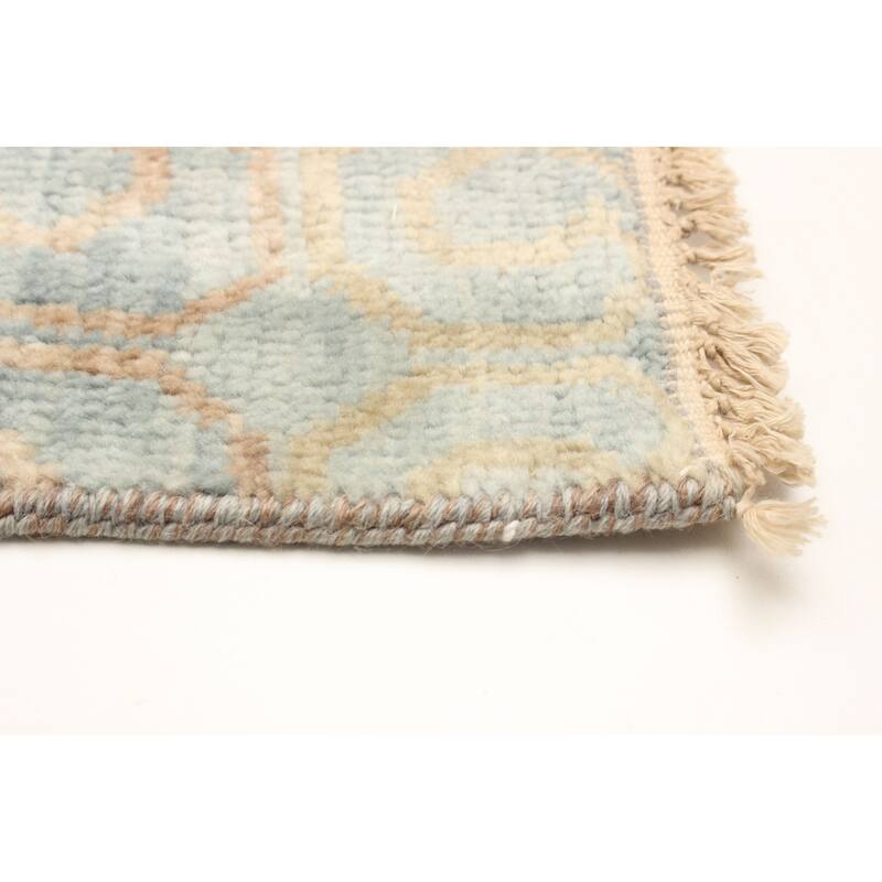 ECARPETGALLERY Hand-knotted Mystique Light Blue Wool Rug - 5'0 x 7'1