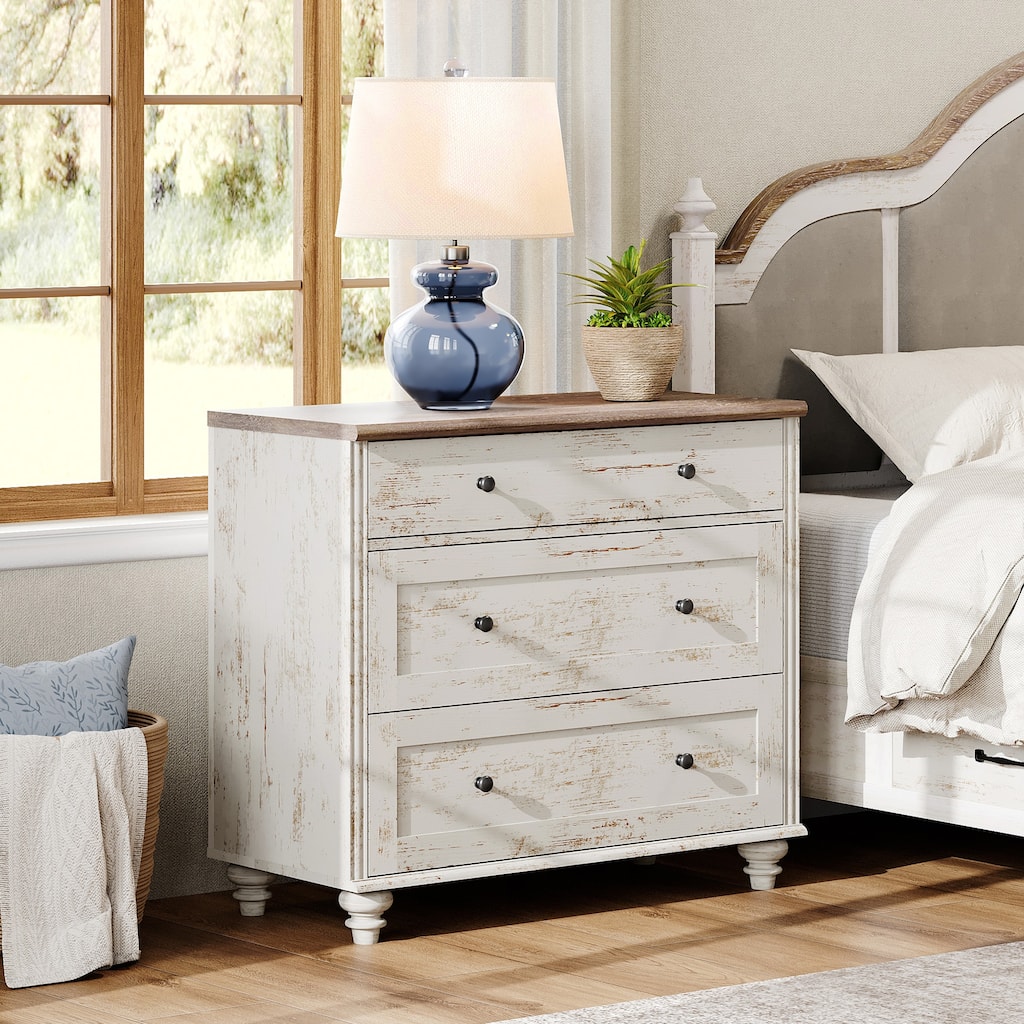 WAMPAT 3 Drawer Dresser ,Wood Storage Dresser for Bedroom