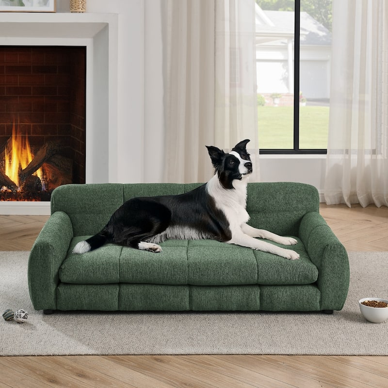 Modern Soft Pet Sofa Bed for Dogs Up to 130lbs - Green