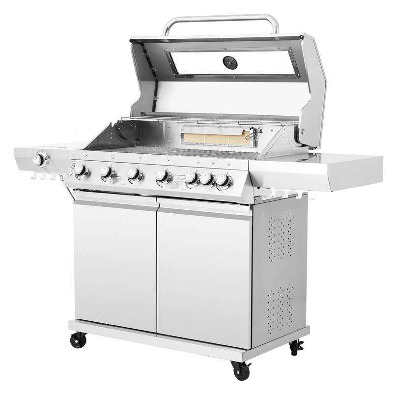 Royal Gourmet, 6-Burner Gas Grill with Side & Infrared Rear Burners - N/A