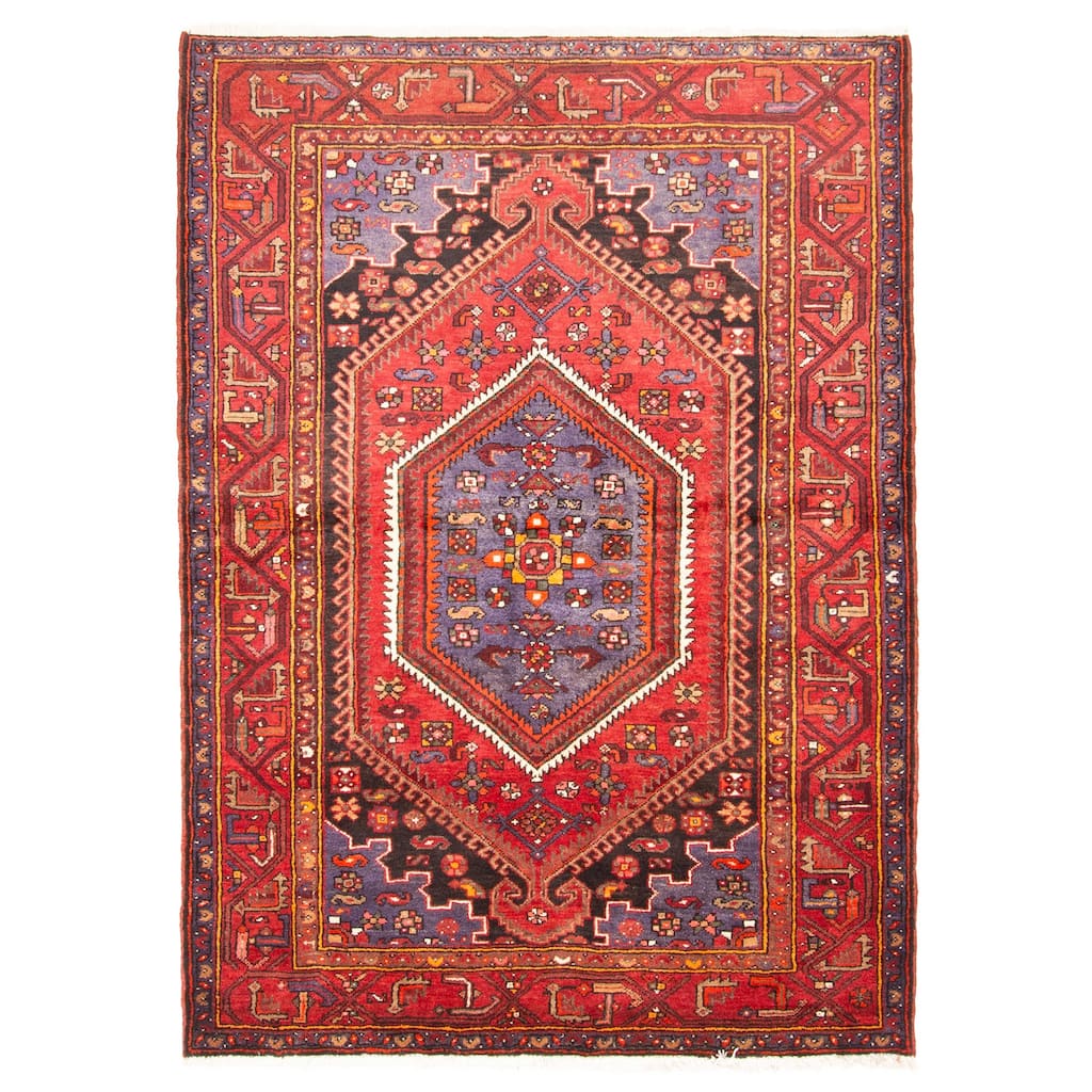 ECARPETGALLERY Hand-knotted Andelz Red Wool Rug - 4'8 x 6'4