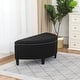 preview thumbnail 42 of 48, Adeco Half Moon Storage Ottoman Semi Circle Bench Black