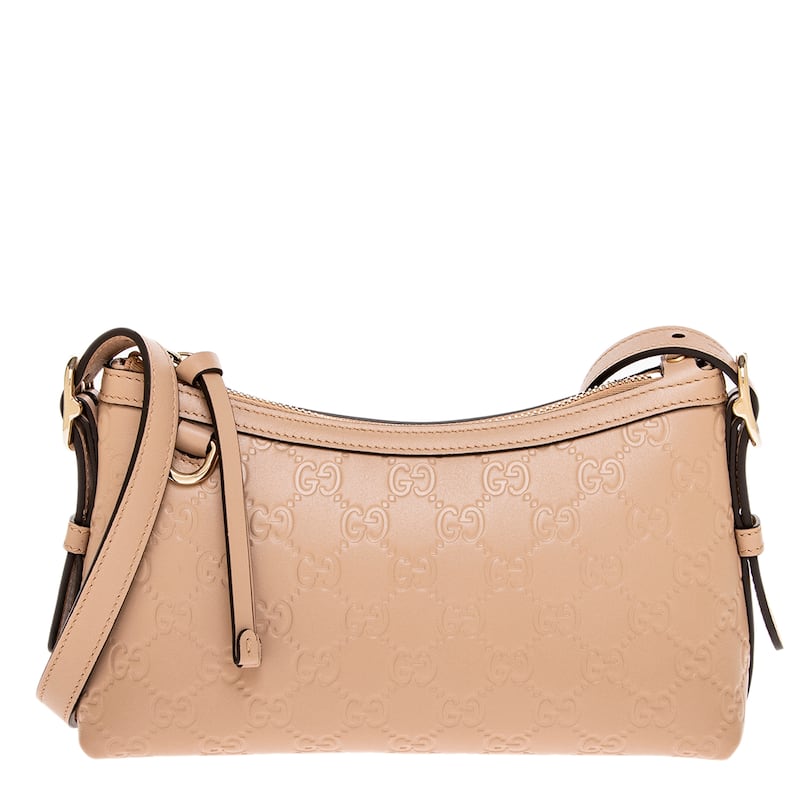 Gucci GG Emblem Small Shoulder Bag - Pink Beige