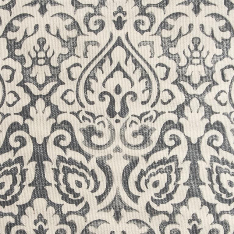 Gray White Distressed Damask Throw Pillow