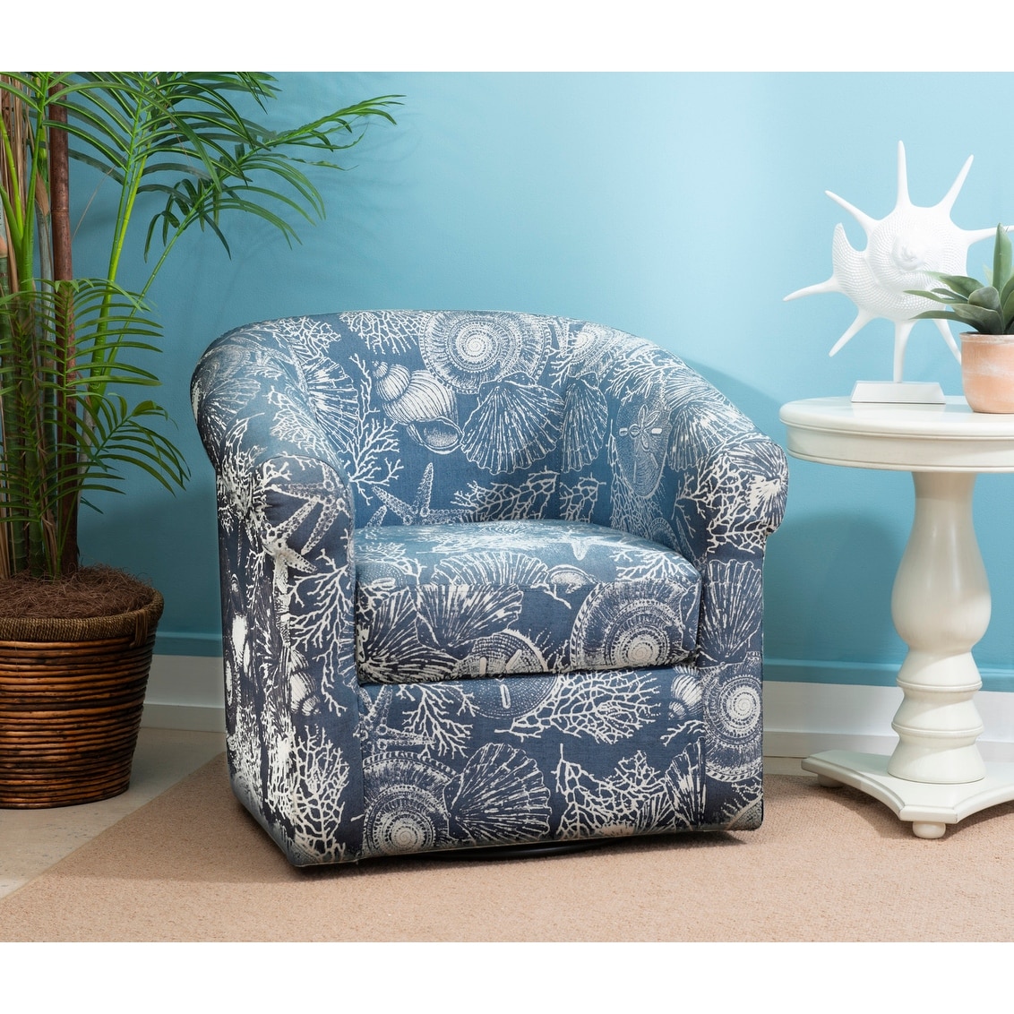 Coastal print sales accent chairs