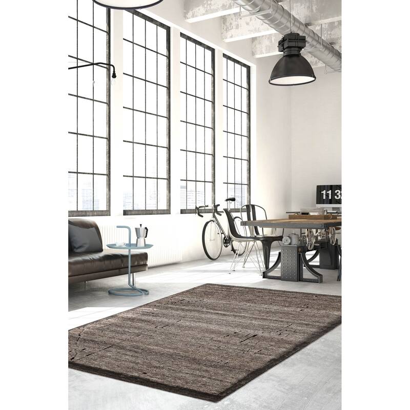 ECARPETGALLERY Hand-knotted Tangier Brown Wool Rug - 6'2 x 9'0