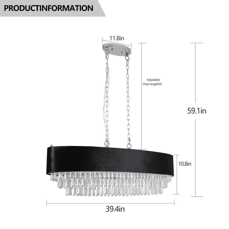 Modern 8-Light Crystal Chandelier for Dining Room