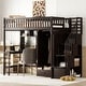 preview thumbnail 15 of 37, Twin Size Loft Bed with Storage Stairs, Desk and Wardrobe， Combination Wood Children's Bed Frame with Bookshelf, Drawers