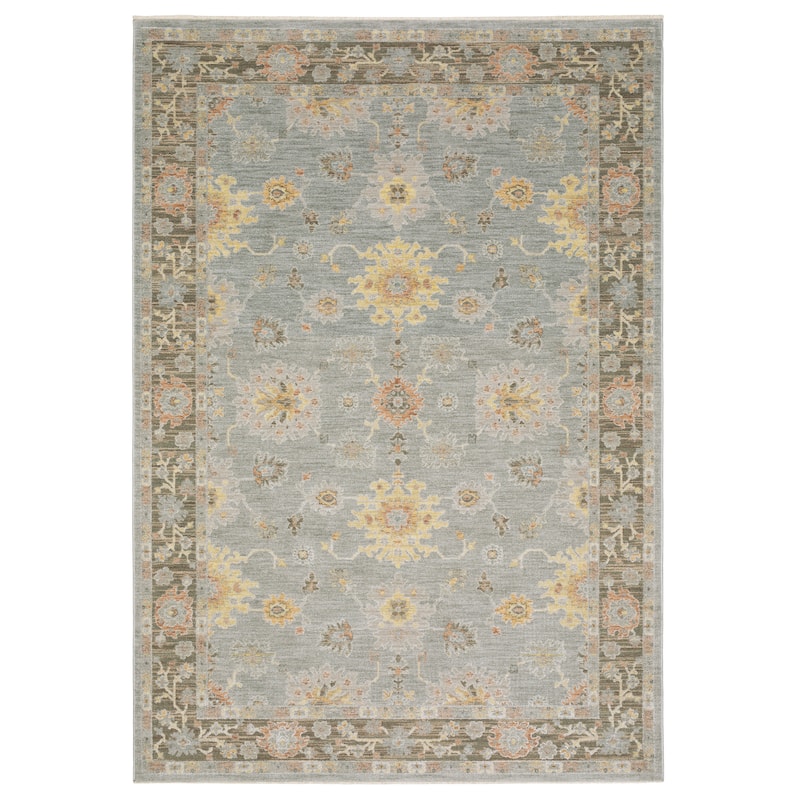 Kellan Vintage Floral Blue/ Multi Area Rug-