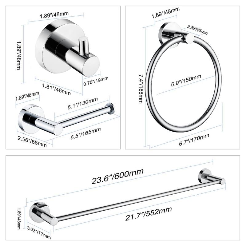 ANZZI 4-Piece Chrome Bathroom Accessories Set