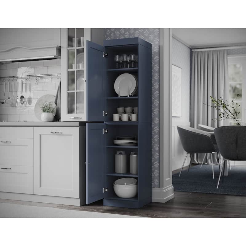 Palace Imports 100% Solid Wood 16.5" Kitchen Pantry Cabinet with Shaker Doors and Adjustable Shelves