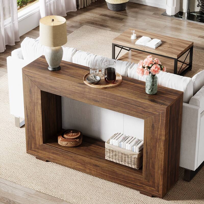 47.24 Inches Rustic Console Table with Storage