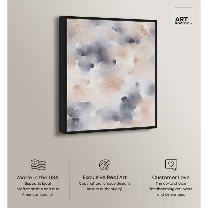 Art Remedy Fluff And Cotton Framed Watercolor Boho Abstracts