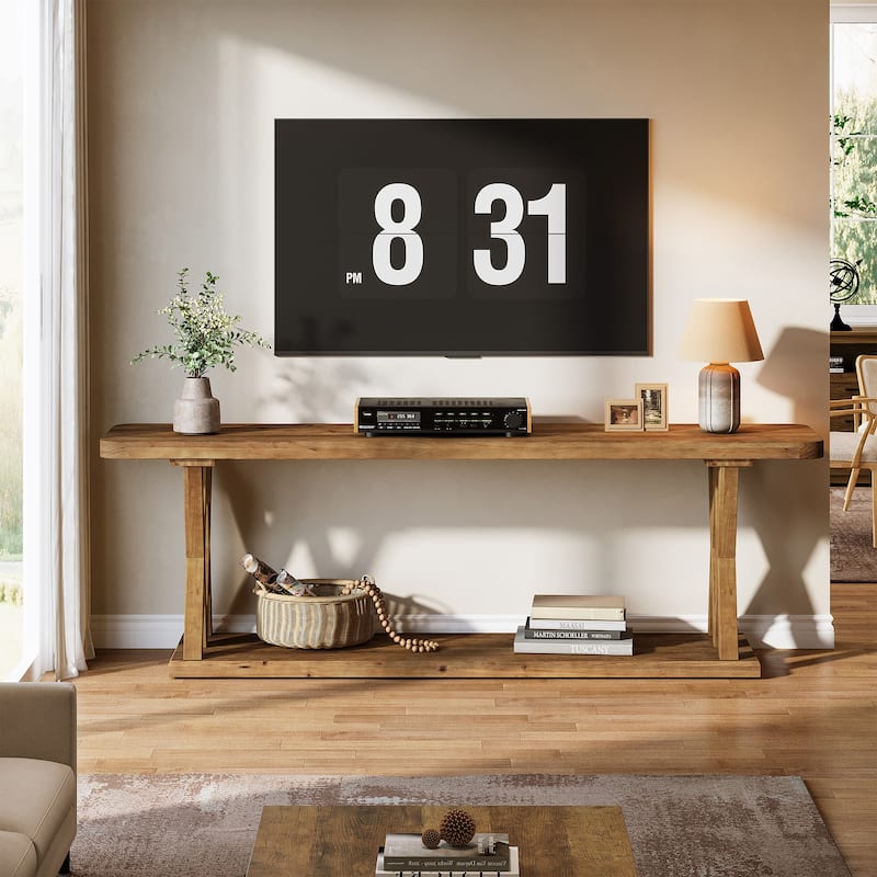 63" TV Stand for TVs Up to 75 Inches, Low Media Console Television Stands