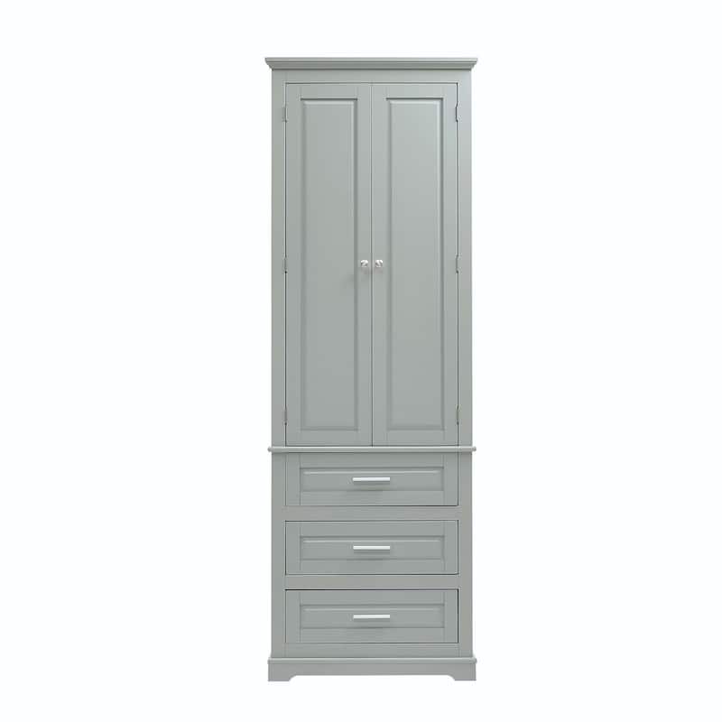 Bathroom Tall Storage Cabinet with Three Drawers