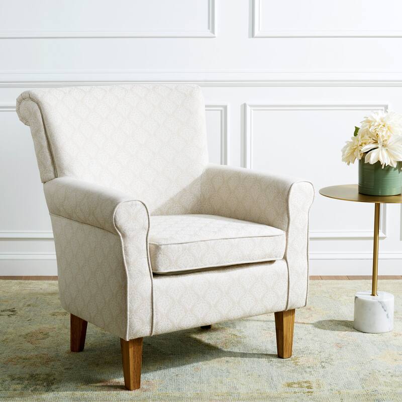 SAFAVIEH Gramercy Red/Ivory Floral Club Chair - 30" W x 33" D x 35" H