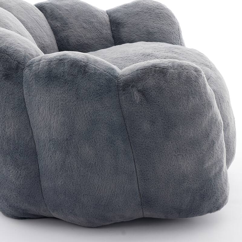 Lotus Type Compression Lazy Sofa Oversized Bean Bag Sofa Accent Chair for Adults with Pull Strap and Non-slip Base, Easily Moved