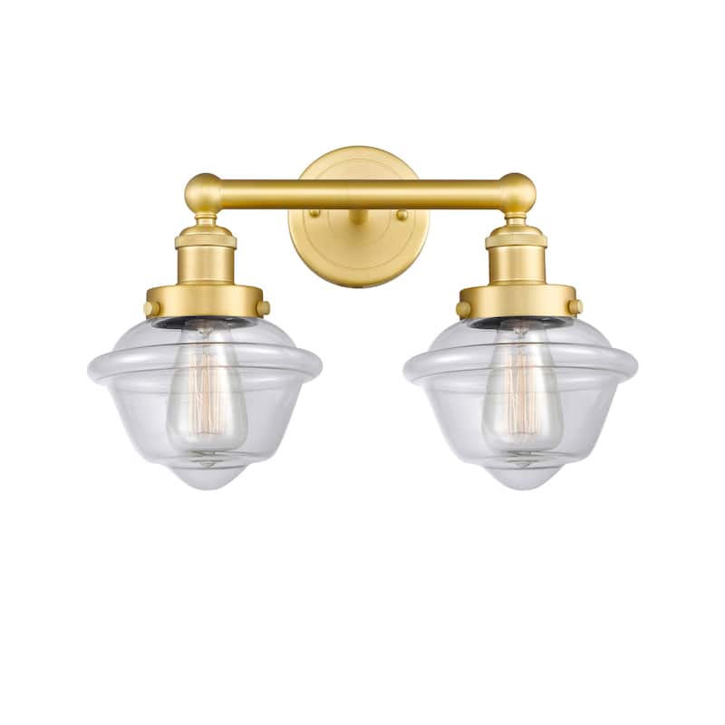 Innovations Lighting 616-2W-10-16 Oxford Vanity Oxford 2 Light 16" - Satin Gold / Clear