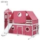 preview thumbnail 19 of 31, Castle Frame Bed Wood Loft Bed Loft Bed Convertible To Mini Playground with Pink Tent and Tower, Child Bed Tent