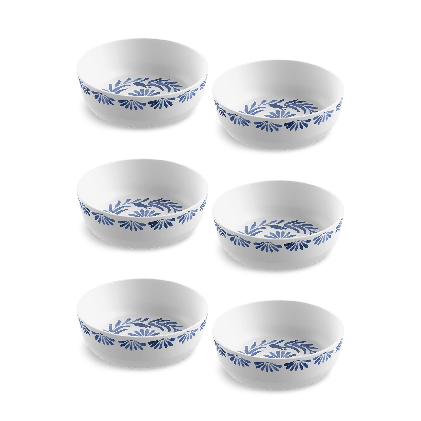 Abode Homewares Azul Melamine Dinner Bowl - Blue - 7.4" - Set of 6