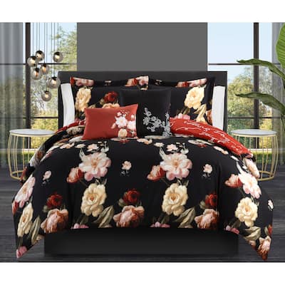 Porch & Den St. Mary Floral Print 5-piece Reversible Comforter Set