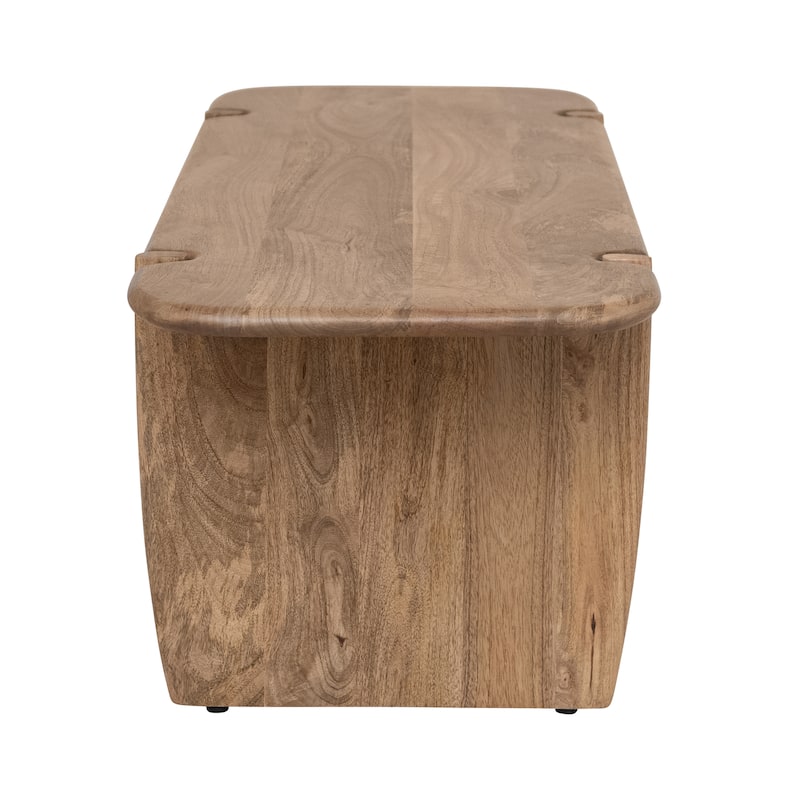 Mango Wood Accent Table with Shelf