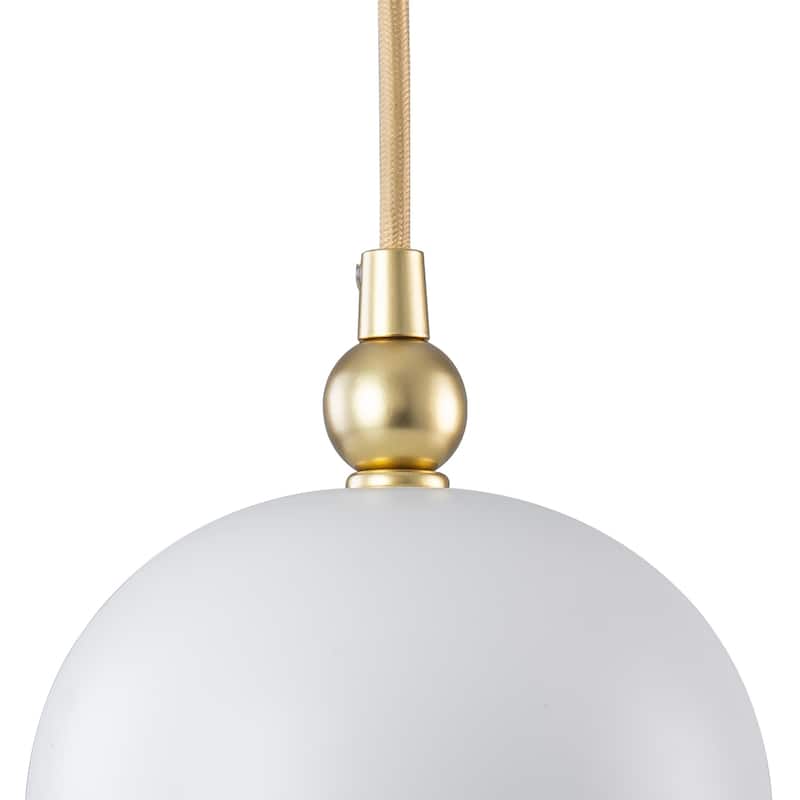 Modern 2-in-1 Dome Pendant or Flush Mount Light Openwork Iron Shade