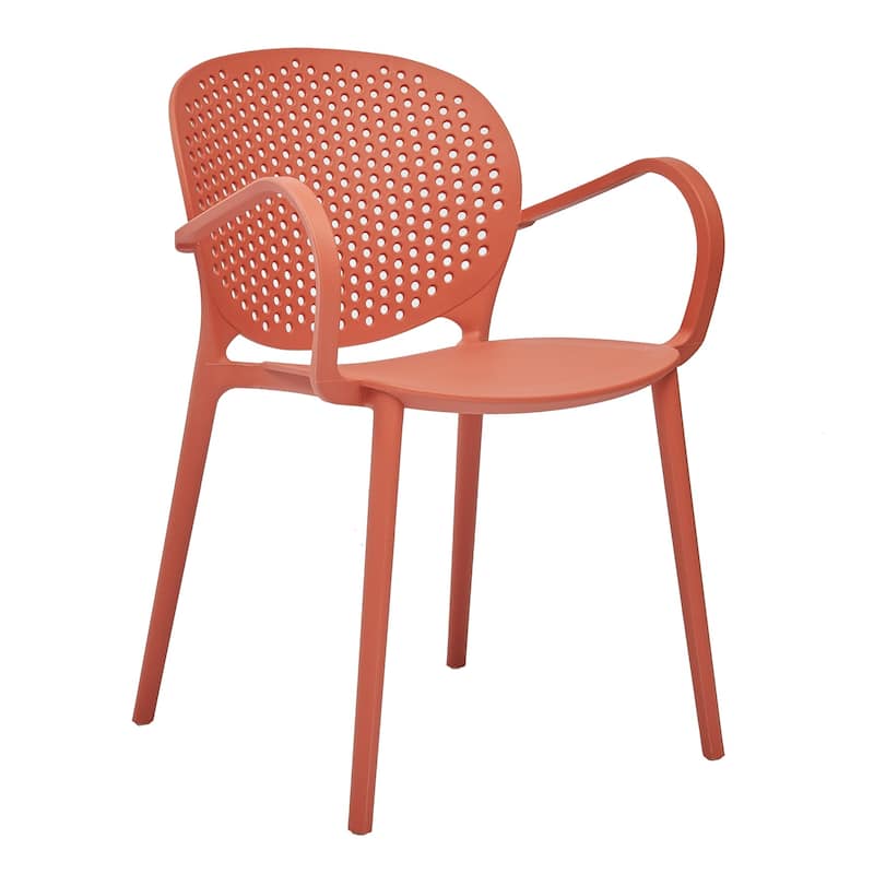 Midcentury Polypropylene Arm Chair, Set of 4 - Orange