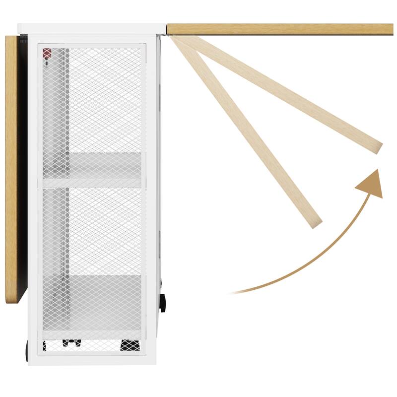 Folding Dining Table with 2 Tier Storage