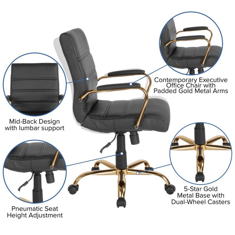 Mid-back LeatherSoft Executive Swivel Office Chair