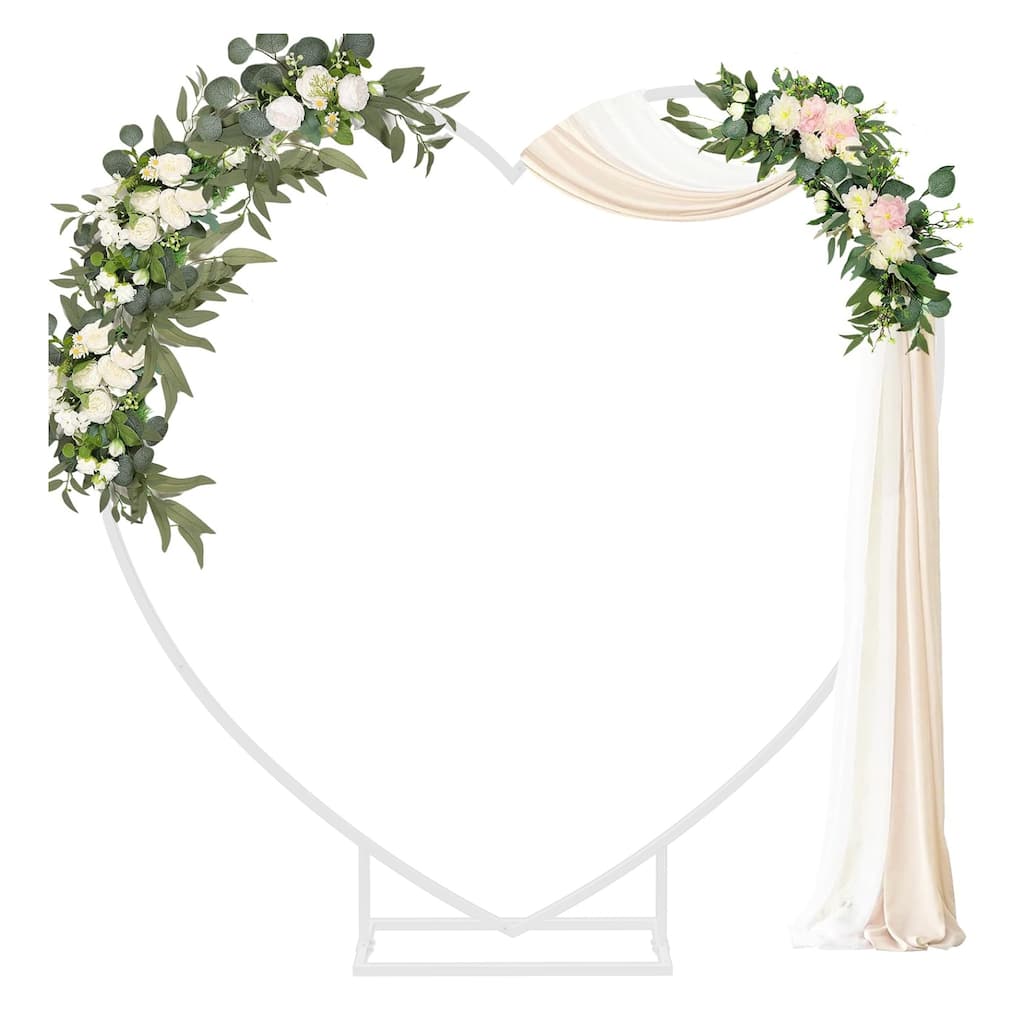 Heart Shaped White Metal Balloon Arch Stand Frame