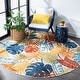 preview thumbnail 5 of 37, SAFAVIEH Cabana Leala Indoor/ Outdoor Waterproof Patio Floral Rug 4' Round - Creme/Red