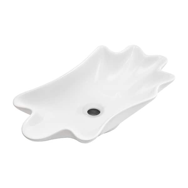 Shell Design Sink GDFStudio - Sebastian Artistic Shell-Shaped Vessel Bathroom Sink with ...
