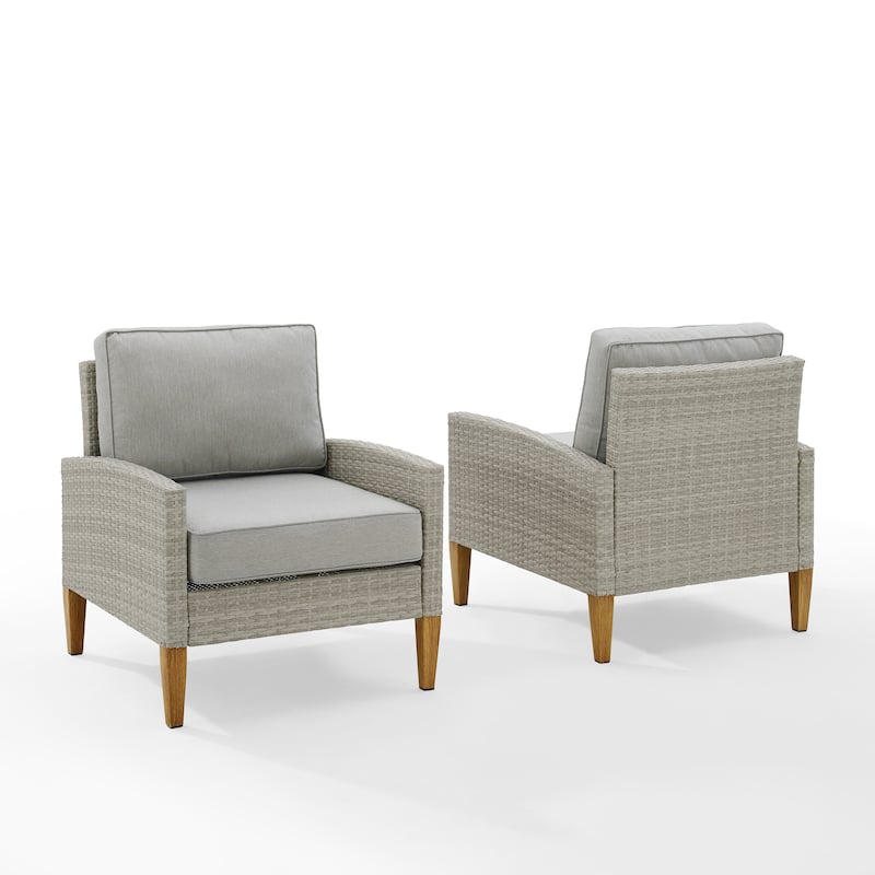 Crosley Capella Outdoor Wicker 2Pc Chair Set - 33"H x 28.25"W x29.5"D
