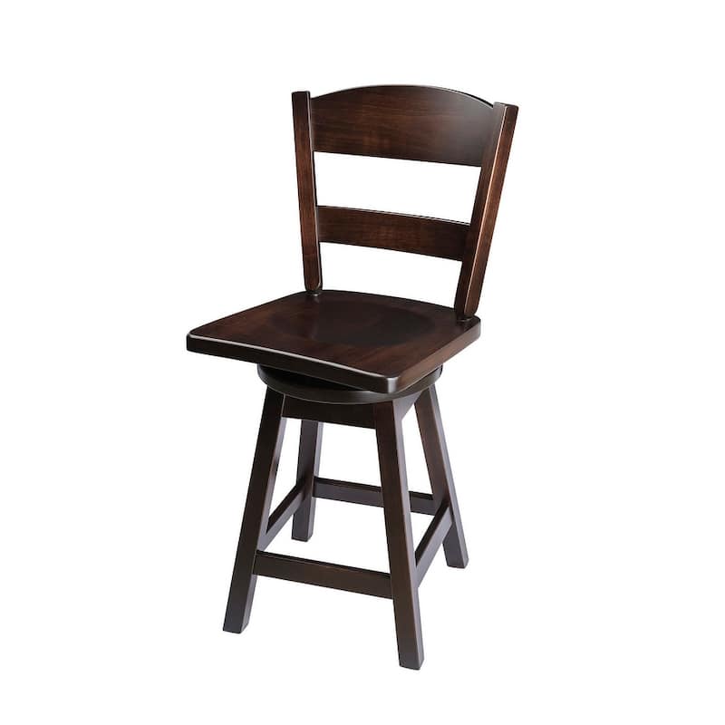 Amish Made Maple Swivel Urban Bar Stool with Classic Back - Onyx - Bar Height