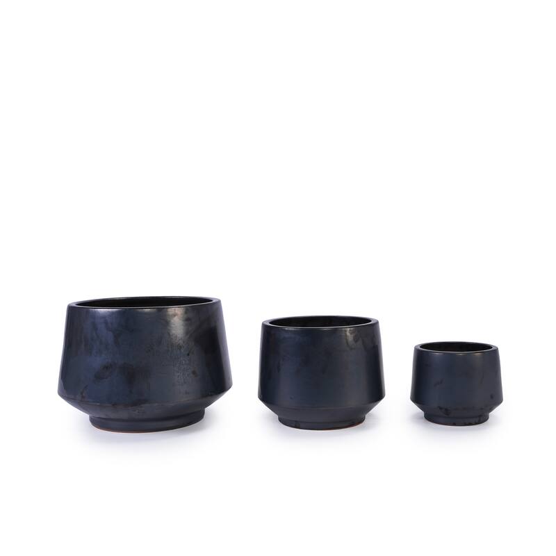 Anmytek Ceramic Planter Set of 3 for Indoor Outdoor Use
