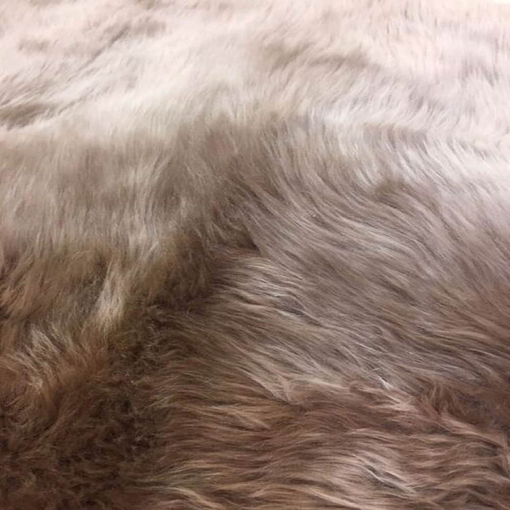 Dynasty Natural 10-pelt Luxury Long Wool Sheepskin Shag Rug