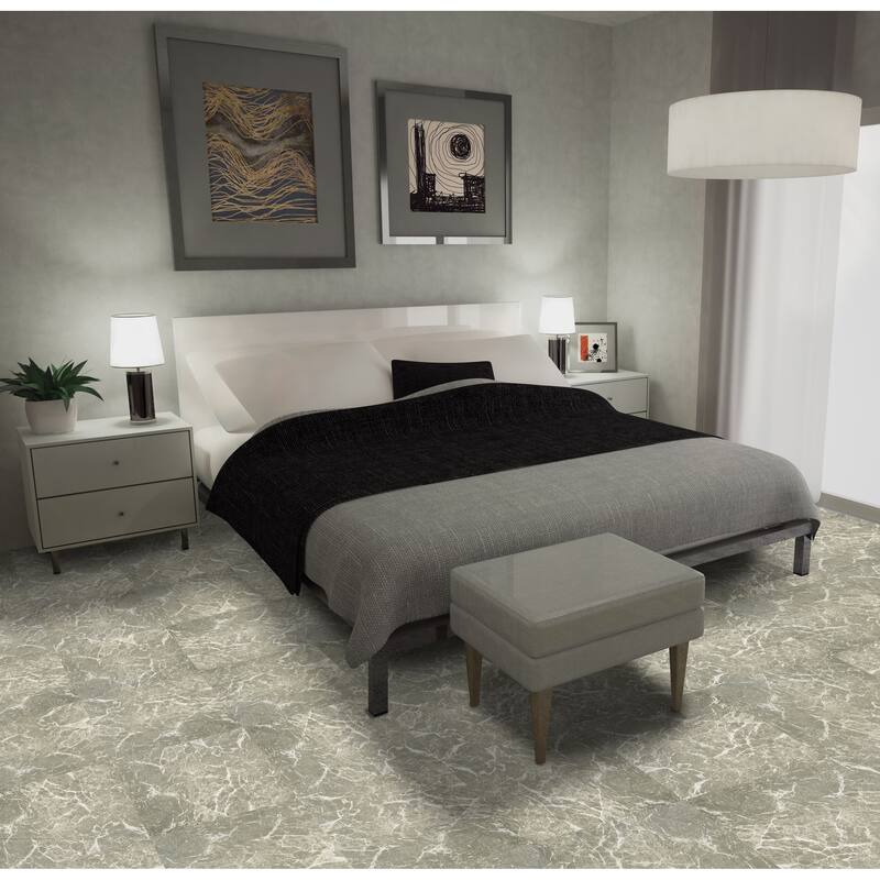 Achim Nexus 12" x 12" Peel & Stick Vinyl Floor Tiles - 20 Tiles/20 sq. ft., Grey Marble