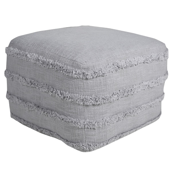 slide 2 of 36, Solid Textured Stripe Pouf Ottoman