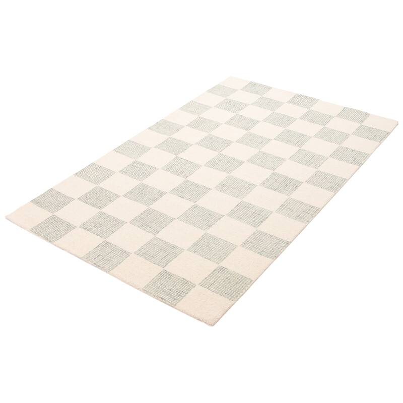 ECARPETGALLERY Hand Tufted Timeless Cream Wool Rug - 5'0 x 7'10