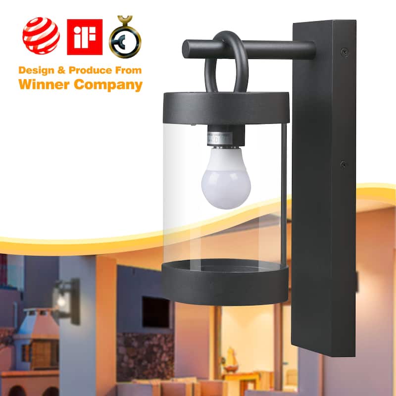 Wall Lights Outdoor Lantern with Dusk to Dawn Sensor E26 Bulb (Not Include) Max 28W
