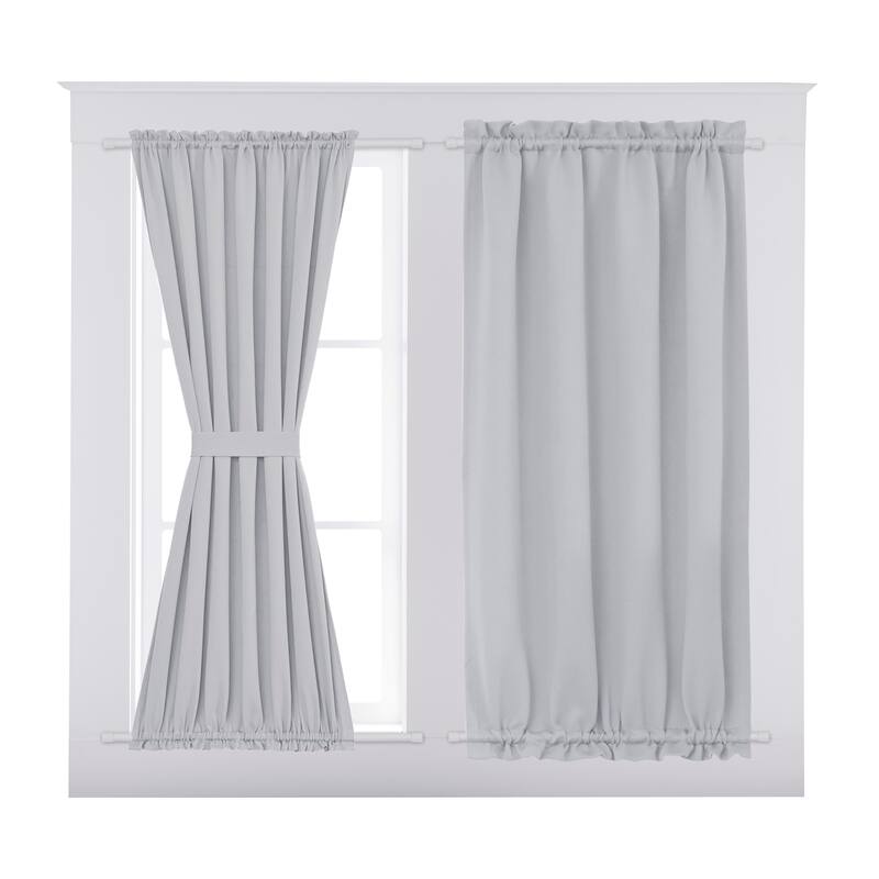 Deconovo French Door Curtain with Rod Pocket and Tieback 1 Panel