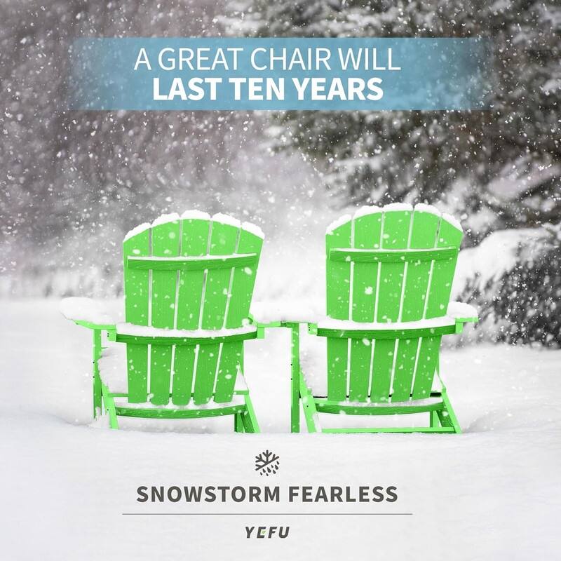 WINSOON All Weather HIPS Outdoor Plastic Adirondack Chairs Set of 2